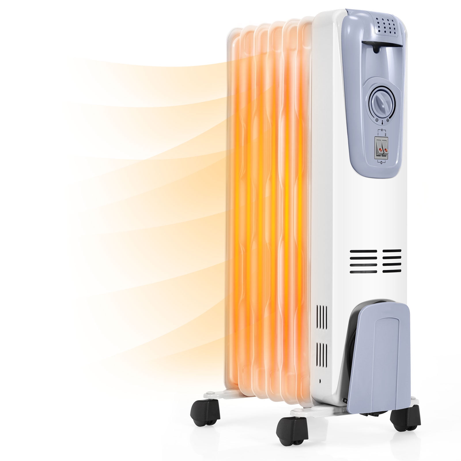 Gymax 1500W Oil Filled Space Heater Radiator w/ Adjustable Thermostat Home  Office - Walmart.com