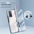 thumbnail image 4 of Allytech for Samsung Galaxy Z Fold 2 5G Case with S Pen Holder, Hard PC + Soft TPU Clear Crystal Transparent Shockproof Plating Cover Case with Tempered Film & Pen for Galaxy Z Fold 2 7.6", Blue, 4 of 6