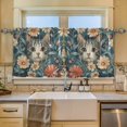 thumbnail image 2 of Yayeee Kitchen Curtains Set of 2 Light Filtering 57"x36" Over Sink Window Panels, Flowers Cat, 2 of 7