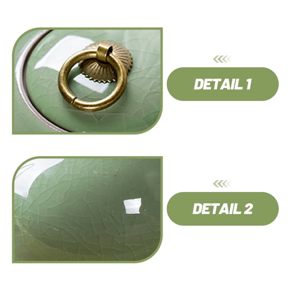 Light Green Ceramic Storage Jar with Airtight Lid for Coffee, Tea, Sugar, Nuts, Spices - Vintage Kitchen Organization Container