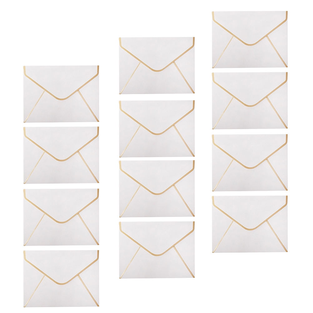 Alasum 50-Pack White Birthday Paper Envelopes Set for Cards Elegant and Perfect for Invitations and Greetings