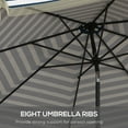 thumbnail image 6 of Outsunny 9ft Patio Umbrella with Tilt, Ruffled Outdoor Umbrella, Blue, 6 of 9