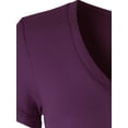 thumbnail image 5 of Made by Olivia Women's Basic Solid Short Sleeve V Neck Jersey Top, 5 of 6