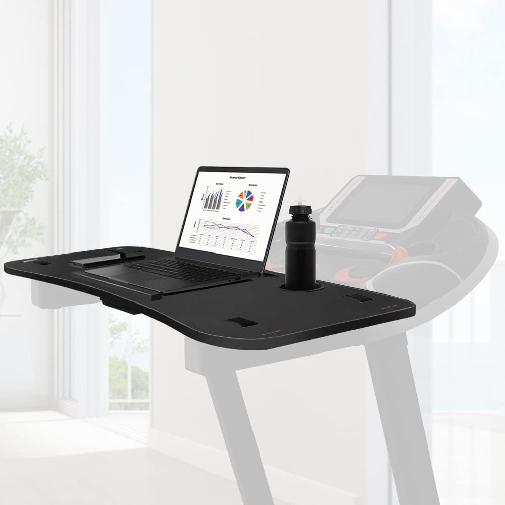 LUCKUP Treadmill Desk Attachment, Universal Walking Laptop Holder Desk 39" L x 15" W Ergonomic Platform Workstation for&nbsp;Treadmill with Cup Holder, Laptop/Tablet Stand, Black
