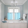 thumbnail image 3 of 2 Panels Kitchen Tier Curtains 39 Inch Length, Aqua White Stripe Grommets Window Treatment Curtain, Modern Rustic Vertical Striped Thermal Curtains Drapes for Living Room/Bathroom, 3 of 9