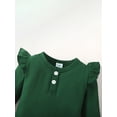 thumbnail image 6 of Gupgi 0-12M Infant Girl Irish Festivals Outfits Ribbed Long Sleeve Romper with Shamrock Suspender Skirt and Headband, 6 of 9