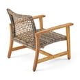 thumbnail image 3 of Danelle Outdoor 6 Piece Wood and Wicker Chat Set with Fire Pit, Gray and Dark Gray, 3 of 3