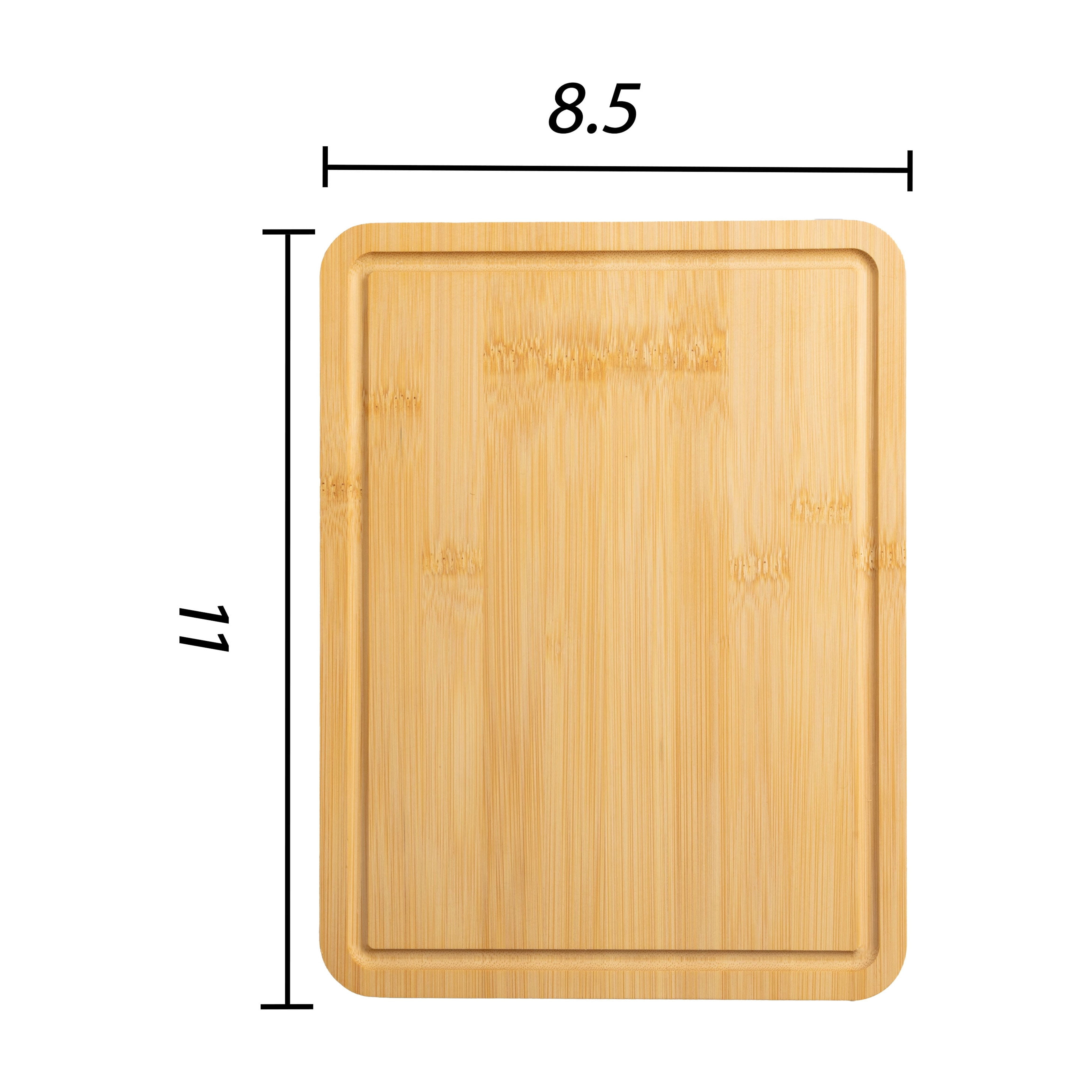 Mainstays Bamboo Cutting Board, 8.5” x 11”, with Juice Groove and Non-Slip Feet