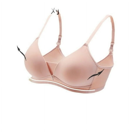 Ndbuld Bras for Women Plus Size Underwear Women s Sexy Oversized Bra Thin Cotton Cup Gathered Lingerie Sexy Bra Large Chest Small Appearance Christmas Gift S Rose Gold
