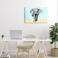 thumbnail image 2 of Stupell Industries Sketched Elephant on Blocked Hues Wall Plaque Art design by Violeta Vollmer, 13 x 19, 2 of 7