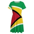 thumbnail image 4 of Flag of Guyana.National Flag of Guyana Dress Fashion Beach Short Sleeve Dresses Female Party Printed Sundress, 4 of 7