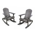 thumbnail image 2 of Noble House Malibu Wood Adirondack Rocking Chair in Dark Grey (Set of 2), 2 of 23