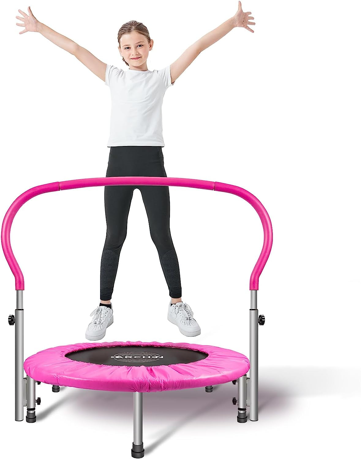 DARCHEN Indoor Small Trampoline for Kids Foldable Mini Trampoline with