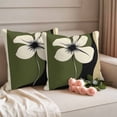 thumbnail image 2 of Green Floral Spring Outdoor Waterproof Pillow Covers, Modern Abstract Blooms Botanical Decorative Square Throw Pillowcase Sofa Cushion Sham for Patio/Couch/Chair, 16"x16" 2 Pack, 2 of 8