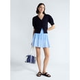 thumbnail image 2 of Free Assembly's Women's Cotton Crochet Cardigan Sweater with Puff Sleeves, Sizes XS-4X, 2 of 5