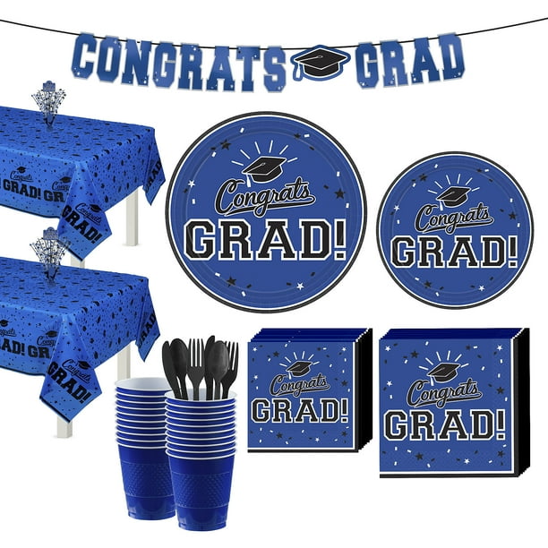 Party City Congrats Grad Graduation Party Kit for 36 Guests, Includes