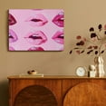 thumbnail image 4 of FCXZI Pink Aesthetic Wall Canvas Art Coquettish Aesthetic Lipstick Poster Art Pop Pink Girly Art Retro Aesthetic Art Art Print Pink Wall Decor Canvas painting 16x12in, 4 of 6