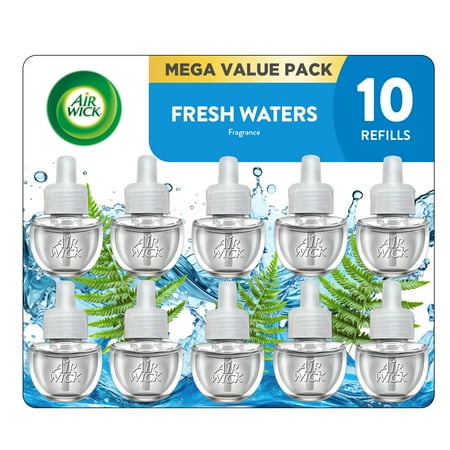 air wick plug-in scented oil air freshener warmer refills  fresh waters  10 count