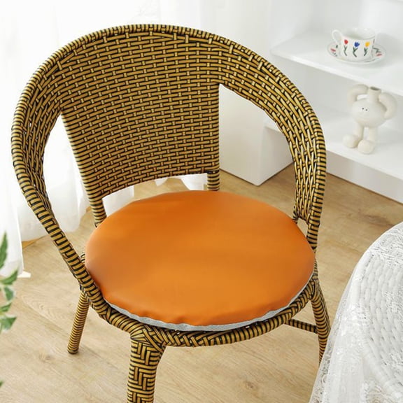 Taotanxi Simples Solid Color Round Cushion Thick Non Slip Chair Pad Round Stool Butt Pad Waterproof Stool Cushion 11.81x11.81in,Orange