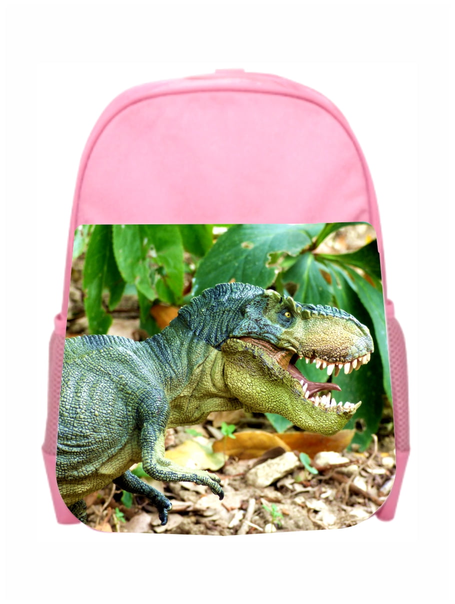 Bottle Green/Gold Print Childrens Personalised Dinosaur School Book Bag Girls Boys Dinosaurs Gift