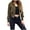 Brown, variant on Giftesty Women's Waist Cinched Solid Stand Collar Long Sleeve Vintage Utility Casual Jacket