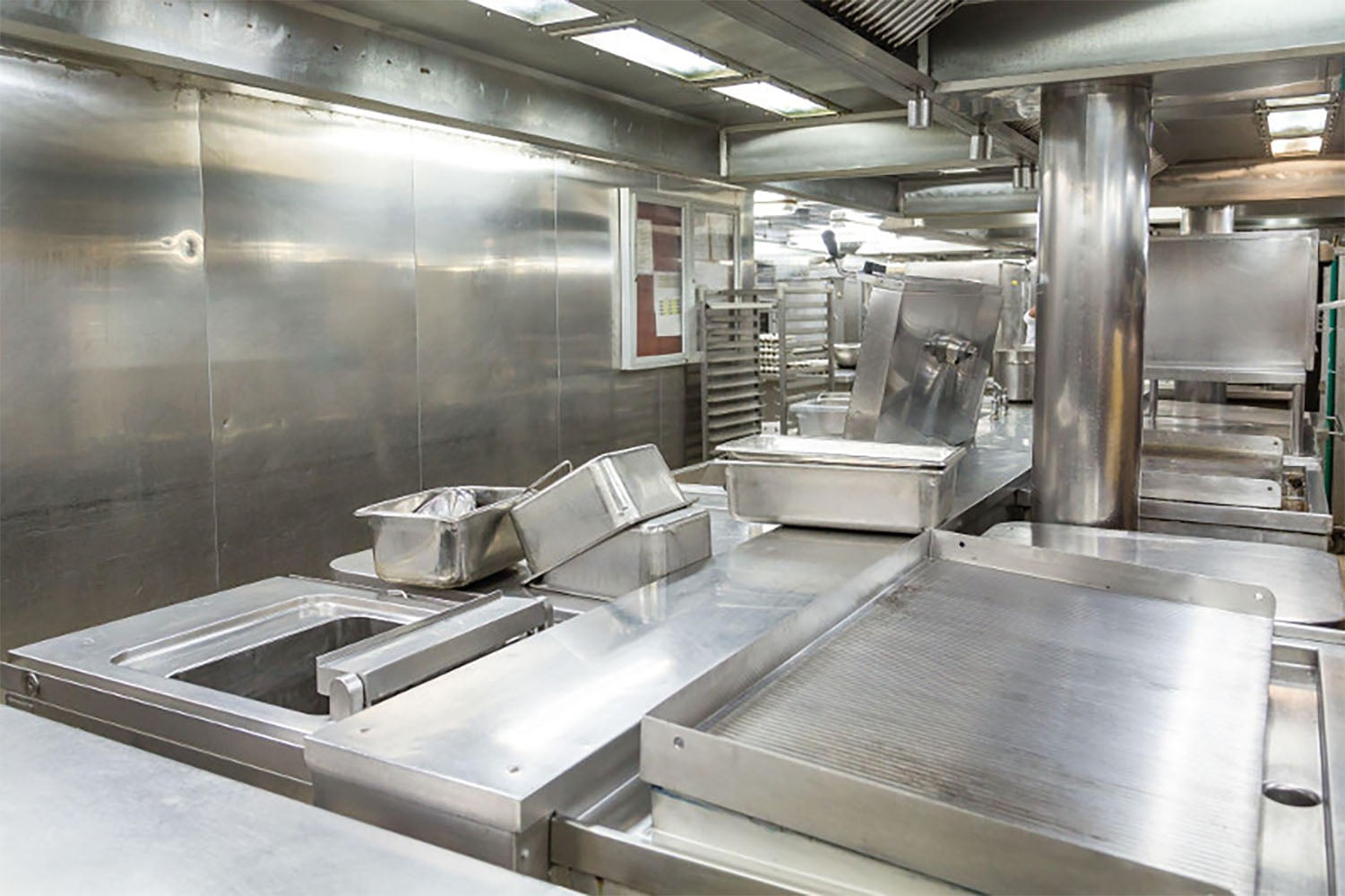 HOODMART 48” x 84” Metal Wall Panels, Set of 7 - High Quality Stainless Steel Sheet with Seams & End Caps, Back Splash Guard for Food Trucks, Restaurants, and Trailers