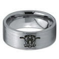 thumbnail image 2 of Tungsten Hockey Ring Band Ring 8mm Men Women Comfort Fit Gray Flat Cut Brushed Polished, 2 of 4