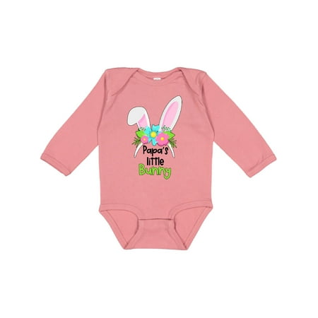 

Inktastic Papa s Little Bunny Cute Easter Bunny Ears Gift Baby Boy or Baby Girl Long Sleeve Bodysuit