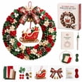 thumbnail image 4 of Clearance! Large Size 3D Fabric Poke Wreath DIY Kit, Christmas Wreath DIY Kit for Adults, Holiday Gift for Home Hanging Decor (Sleigh), 4 of 7