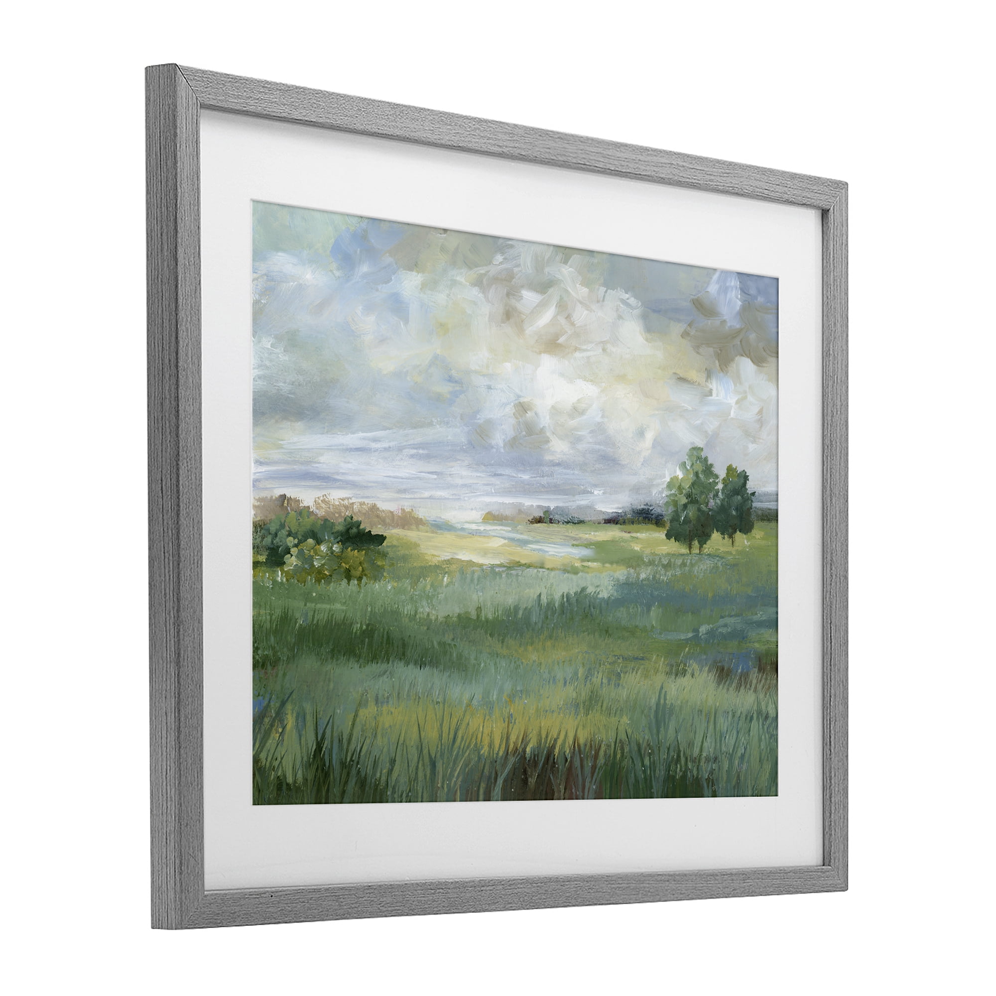 Stupell Industries Idyllic Summer Field Gray Framed Print Under Glass, design by Nan