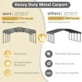 thumbnail image 6 of VEIKOUS 20' x 20' Outdoor Metal Carport for 2-Car Storage, Heavy Duty Galvanized Steel Garage Shelter for Patio, Backyard, White, 6 of 23