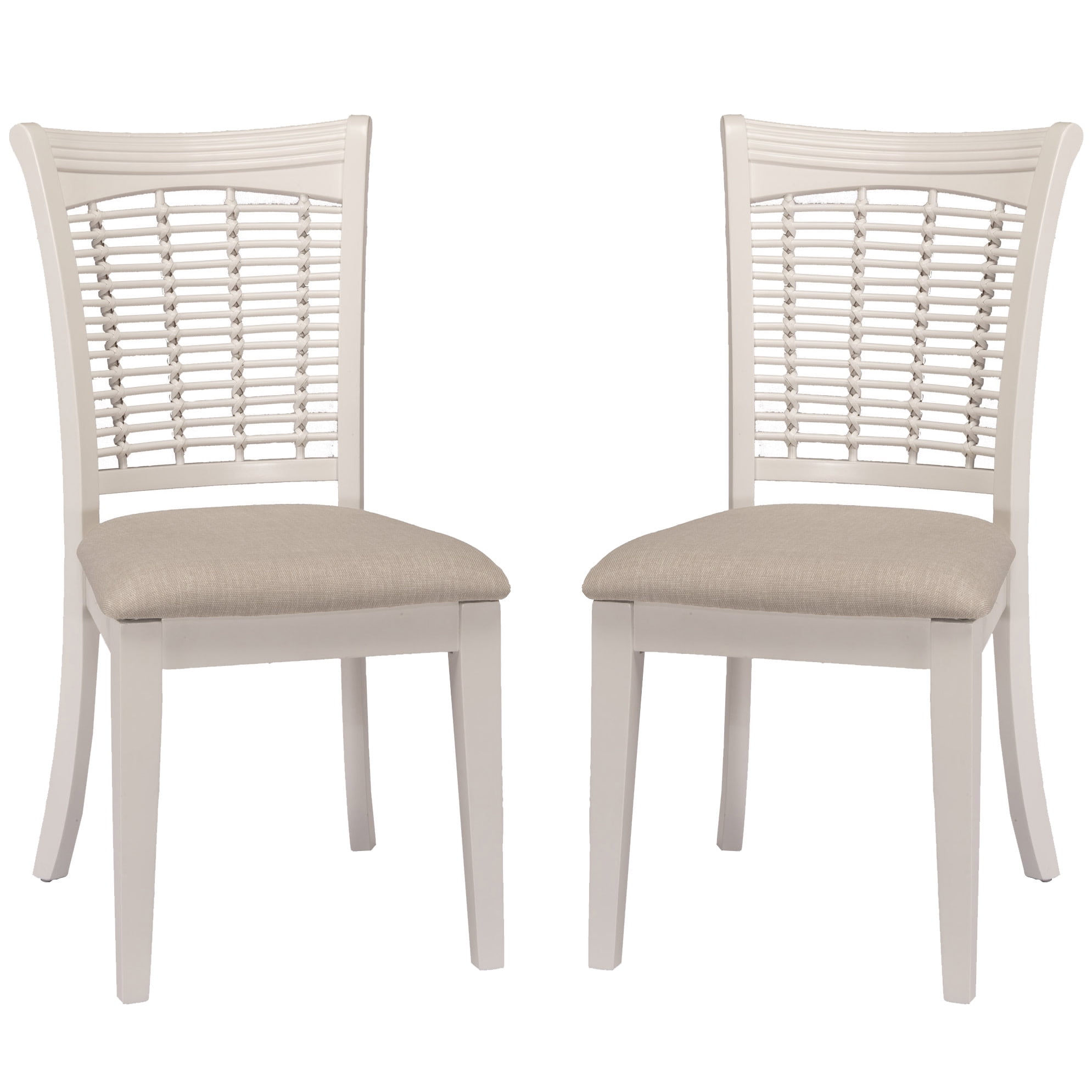 Hillsdale Bayberry 19" Coastal Wood Dining Chairs in White (Set of 2)
