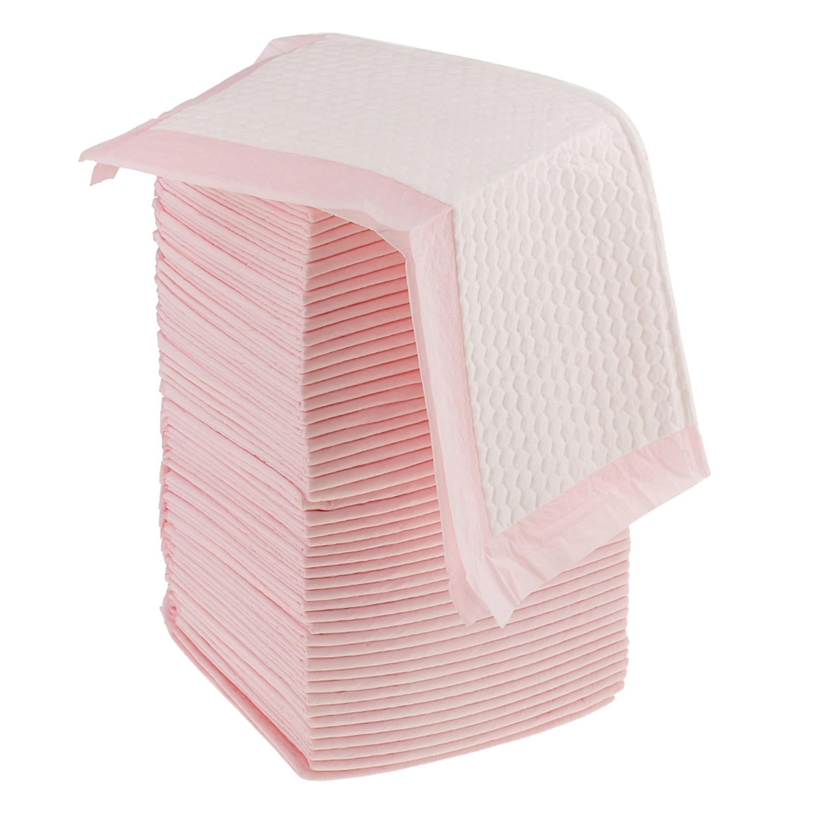 Wswqop 15 Pieces Disposable Waterproof Incontinence Bed Pads Mattress Absorbent Bedwetting - 45x33cm Pink