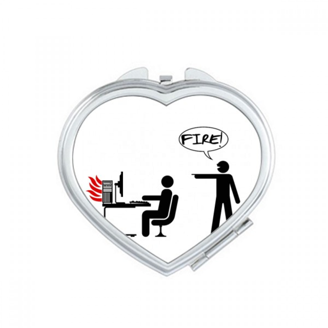 Fire Computer Work Desk Art Deco Fashion Mirror Travel Magnification Portable Handheld Pocket Makeup