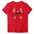 thumbnail image 4 of VKOYWKM Women's Heart Print T Shirts Valentine's Day T-Shirts Short Sleeve Crew Neck Cute Tops Loose Fit Romantic Holiday T Shirts, 4 of 4