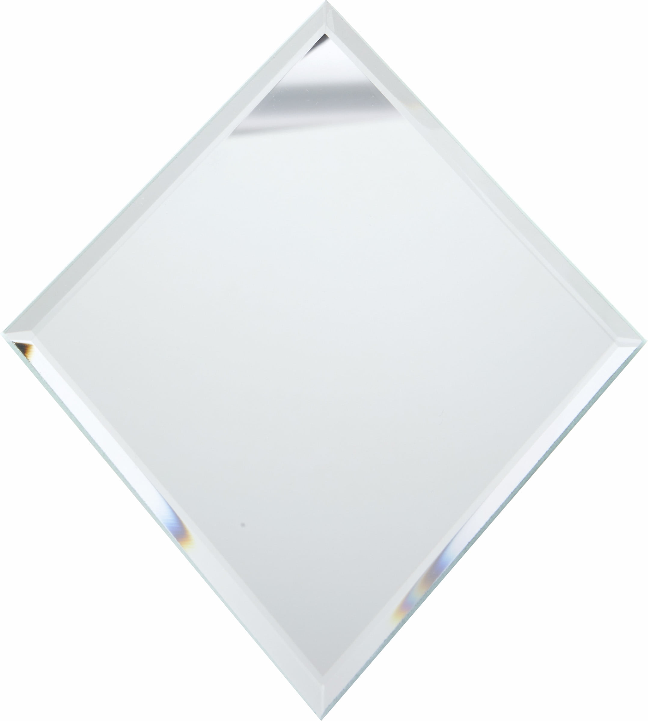 3 inch x 3 inch Pack of 6 Plymor Square 3mm Beveled Glass Mirror 