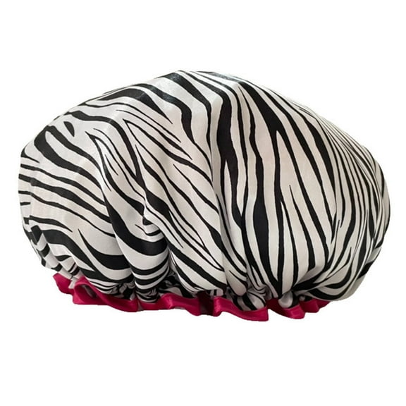 Wausea Shower Caps, Bath Cap for Women Waterproof & Adjustable Double Layered Shower Cap