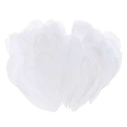 Uxcell 50-Pack Feathers for Crafting, White 1.57-3.15 Inch Natural Goose Feathers Fluffy Plume for Wedding Decorations Feathers