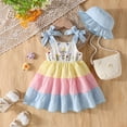 thumbnail image 2 of Faraee Robe d'Été Sans Manches à Fleurs Smockées pour Bébé Fille 0-3 Ans Robe Décontractée Boho de Plage Bleue, 2 of 7