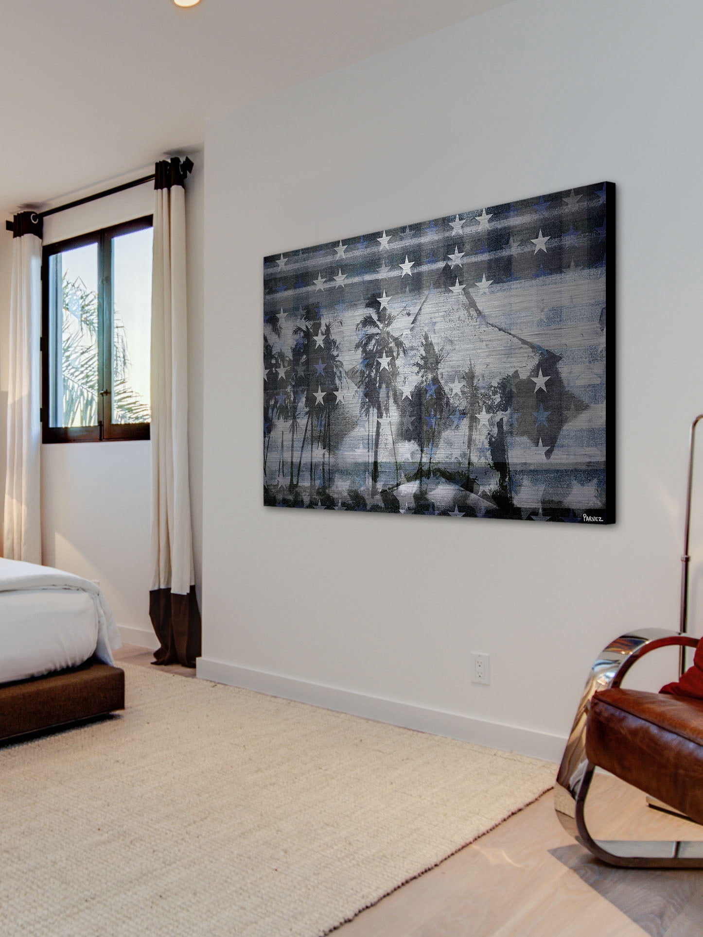 Parvez Taj "Many White Stars" Print on Brushed Aluminum