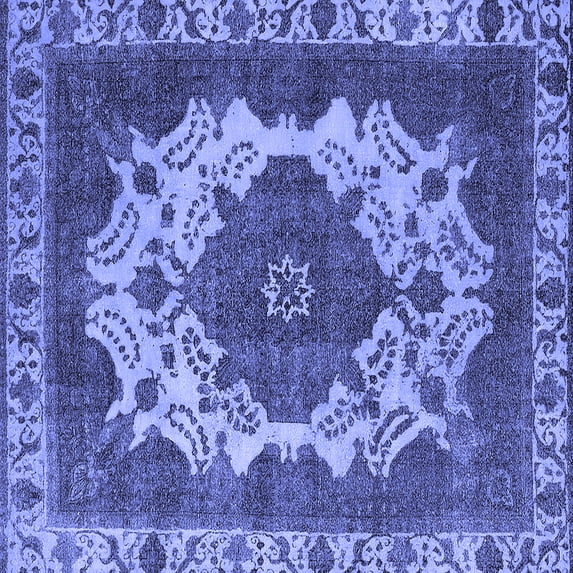 Ahgly Company Indoor Square Oriental Blue Industrial Area Rugs, 8' Square
