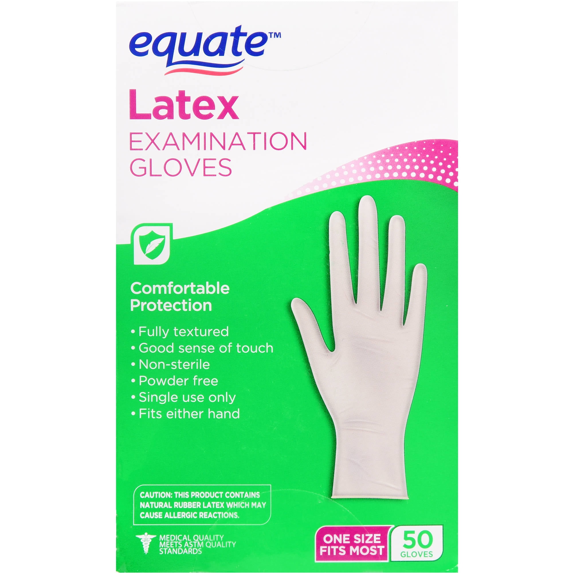 Equate Latex Examination Gloves, One Size, 50 Ct by Wal-Mart Stores, Inc.