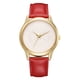 thumbnail image 1 of Reloj de pulsera con correa de PU para mujer con esfera de lazo en relieve y aleación (rojo), 1 of 3