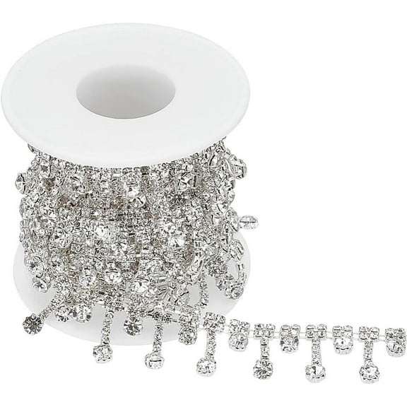 2 Yards Tassel Glass Crystal Rhinestone Chains Bling Diamante Diamond Trim Ribbon for Wedding Dress Decoration DIY