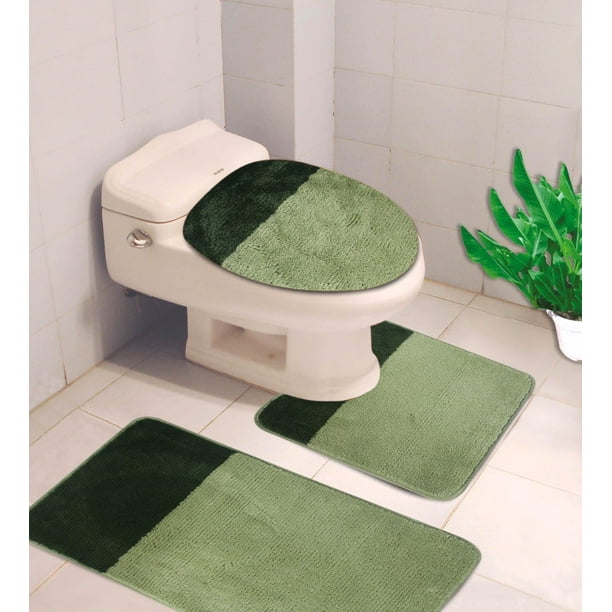 3 Pc 7 2 Tone Sage Hunter Green High Quality Jacquard Bathroom Hunter Green High Quality Jacquard