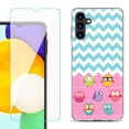 thumbnail image 1 of Slim-Fit TPU Fashion Phone Case for Samsung Galaxy A13 5G, with Tempered Glass Screen Protector, by OneToughShield ® - Chevron/Teal/Owl, 1 of 3