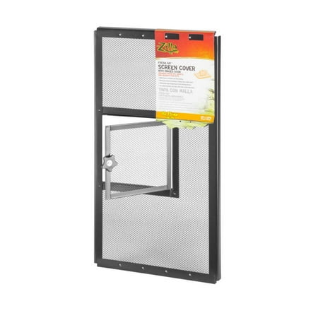 Zilla Pet Reptile Terrarium Fresh Air Screen Cover with Hinged Door 20" x 10"