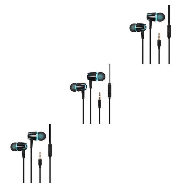 Cateissary Wired Earphone In-Ear Sport Running Music Phone Headphones Play 3.5mm Jack Earbuds with Portable Mobile Laptops TV Type1