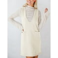 thumbnail image 2 of Women'S V Neck Sleeveless Knitted Solid Short Sweater Dress with Pockets  XL, 2 of 8