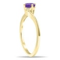 thumbnail image 3 of SZUL Women's Round Shaped Amethyst and Diamond Wave Ring in 10K Yellow Gold, 3 of 5